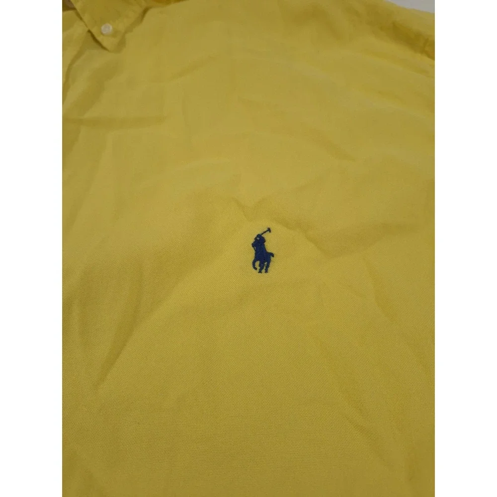 Polo Ralph Lauren Shirt Mens Big 3XLT Yellow Solid Button Down Long Sleeve Pony